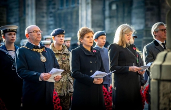 Consul General attended a solemn Remembrance Day service at the City Chamber memorial on Remembrance Sunday.